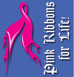 Vector art of the flaming pink ribbons for life event.