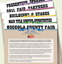 Osceola County Fair Sponsorship Insert Designs