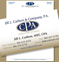 Carlton CPA letterhead & business card design