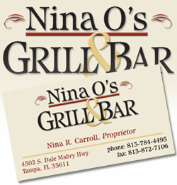 Nina O's Grill & Bar business card