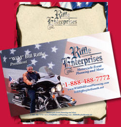 Riffle Enterprizes letterhead and business card