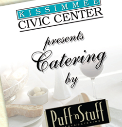 Civic Center catering menu for Puff 'n Stuff